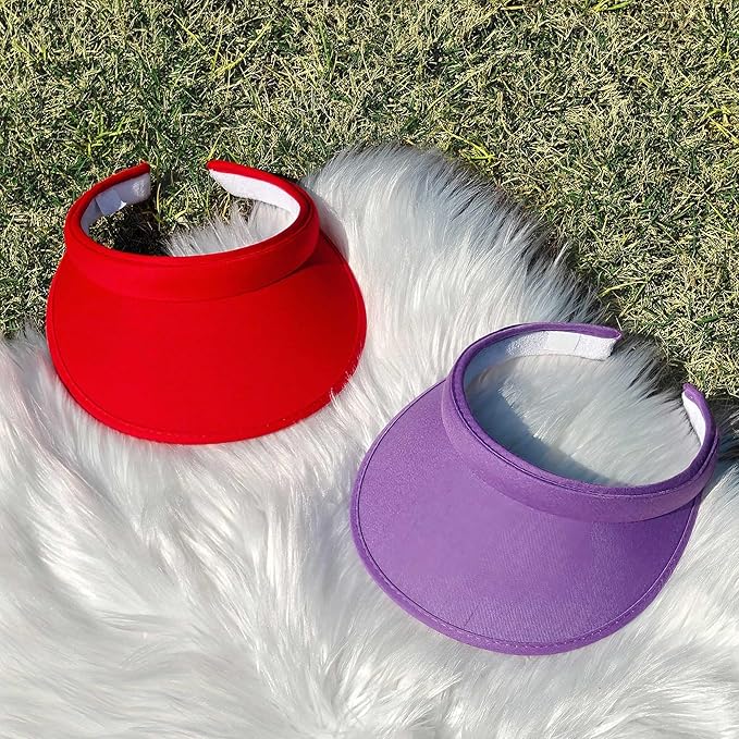 2 Pack Sun Visor Hats Women Men Clip On Wide Brim Visors Hat Outdoor Sports Golf Beach Travel Tennis Caps