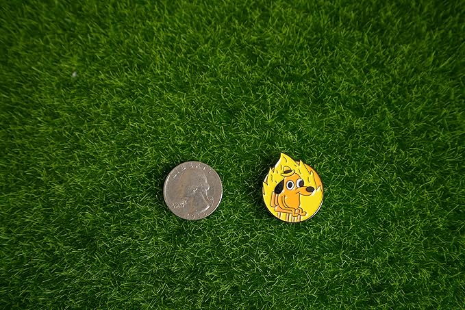 Play and Repeat This is Fine Meme Golf Ball Marker with Magnetic Hat Clip - Funny Golf Gift for Men, Kids - Golf Accessories and Gifts