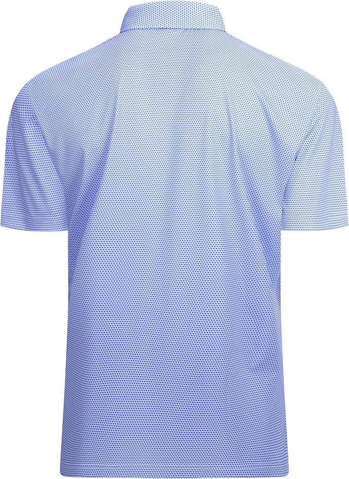 Alex Vando Mens Golf Shirt Moisture Wicking Classic Print Golf Shirts for Men