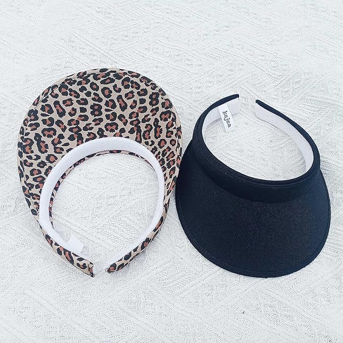 2 Pack Sun Visor Hats Women Men Clip On Wide Brim Visors Hat Outdoor Sports Golf Beach Travel Tennis Caps