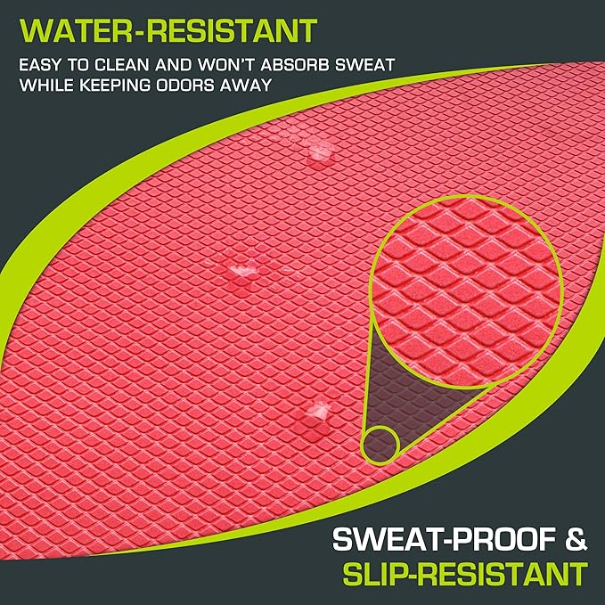 ProsourceFit Exercise Balance Pad – Non-Slip Cushioned Foam Mat & Knee Pad for Fitness and Stability Training, Yoga, Physical Therapy 15.5”x12.75”, Red