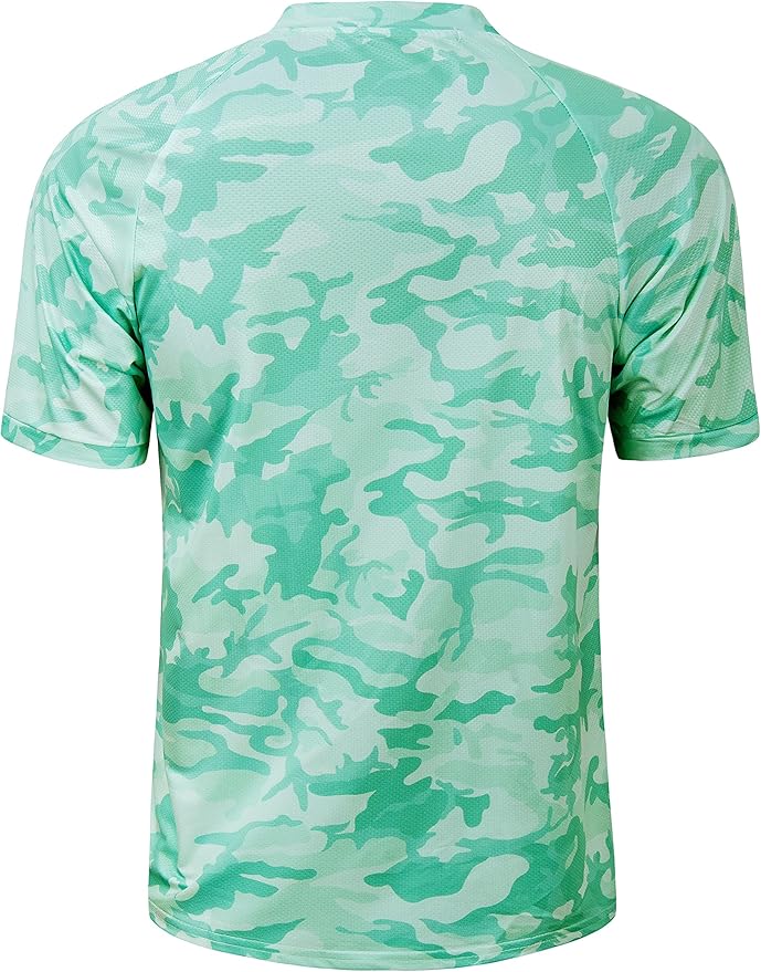 TAPULCO Mens Collarless Golf Shirts Short Sleeve Dry Fit Stretch Casual Breathable Lightweight Tshirts