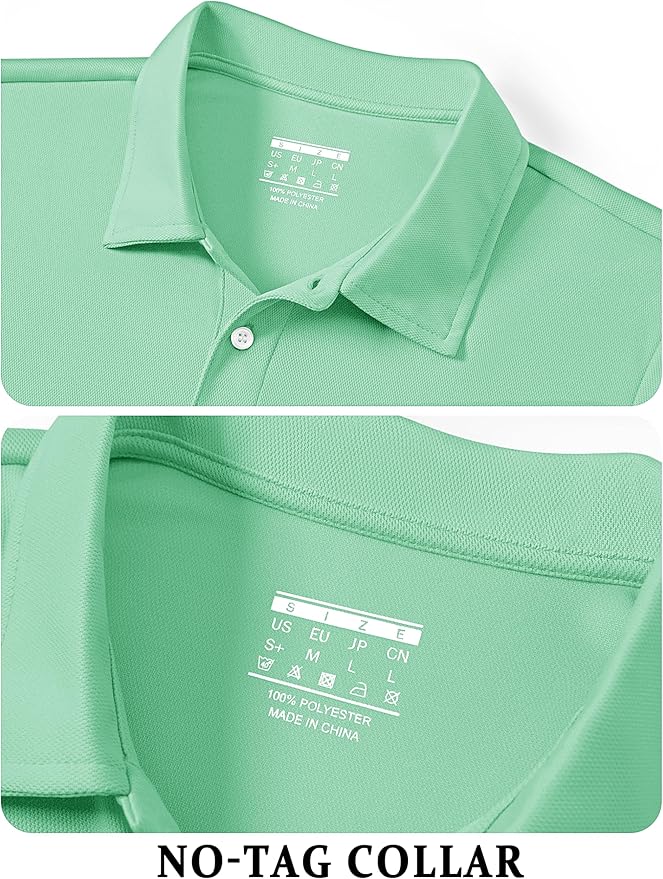 TACVASEN Mens Golf Shirt Dry Fit Mens Polo Shirts Short Sleeve Performance Golf Polos for Men with Collar Work Shirts