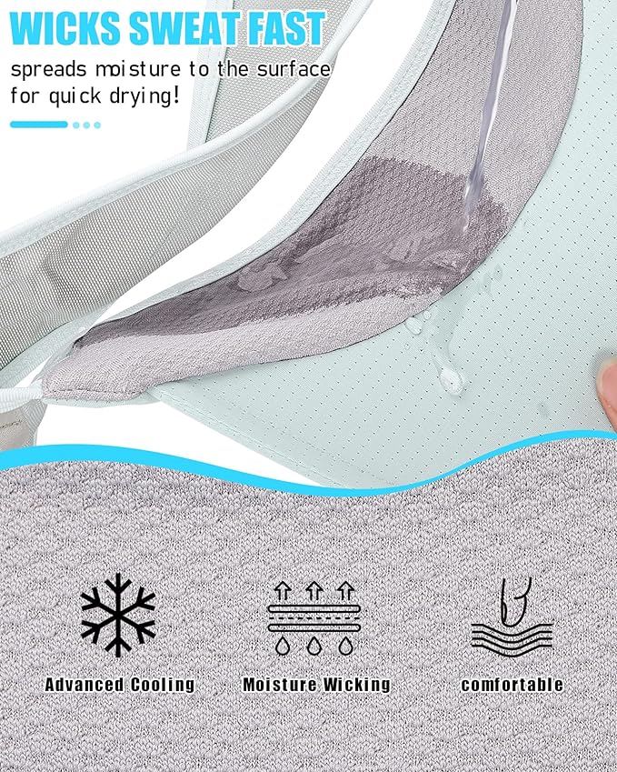 Sports Sun Visor Hats for Women Men Lightweight Breathable Cooling Stretchy Visors Foldable UPF 50+ for Running Tennis Golf