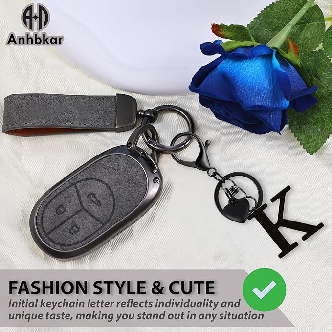 Metal Heart Alphabet Keychain for Women, Girls - Cute Initial Letter Accessories for Purse, Bag Charms and Backpack