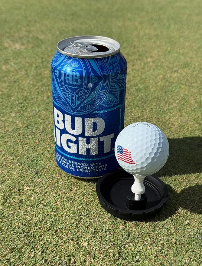 Can Cap Tee 3 Pack: Ultimate Beverage Protection & Golf Tee in One - Black