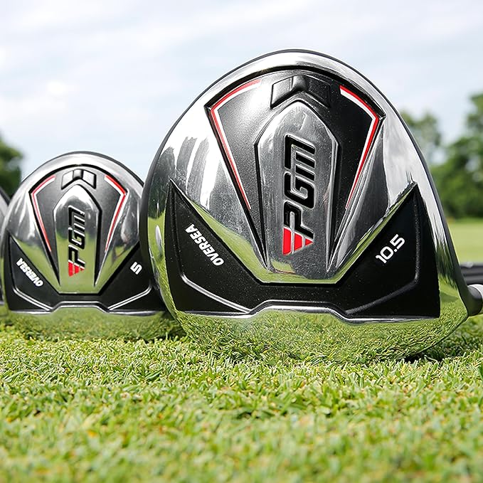 PGM Men's Oversea 9/12 Pieces Complete Golf Club Set with High-Strength Thin Face Design 460cc Driver High Forgiveness Ideal for Beginners