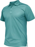 TACVASEN Mens Polo Shirt Short Sleeve Tactical Performance Collared Work Golf Shirts Dry Fit Pique Polos for Summer