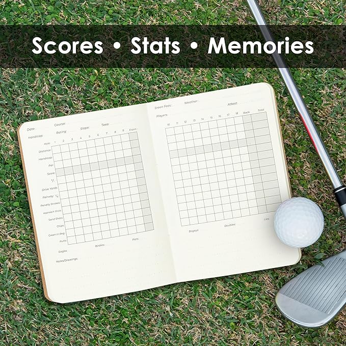Northwind Personalized Golf Log Book – Handcrafted Full-Grain Leather Golf Score Notebook, Refillable Journal, Made in USA, Custom Engraved Gift for Men & Women Golfers