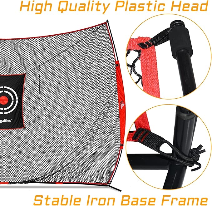 Gagalielo Golf Hitting Net：Professional Practice Accuracy with Target Mat Driving Swing Indoor Outdoor Training Backyard Garage Gift for Golfers