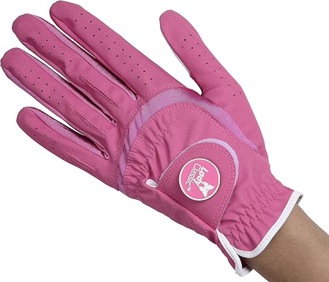 Women's Soft Flex Golf Gloves with Magnetic Ball Marker with Removable Golf Ball Marker- Left Hand