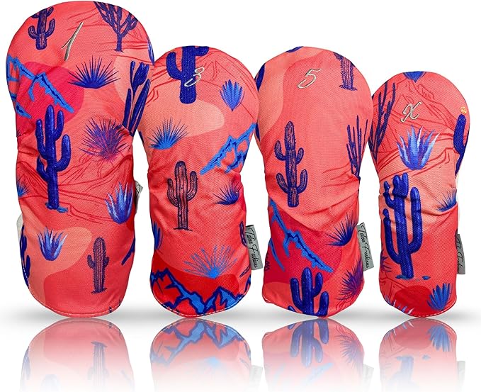 Taboo Fashions Designer Resort Golf Club Covers for Women - Numbered Golf Headcovers Set for Driver, Woods & Hybrid - Weather/Moisture Resistant Protection, Pack of 4