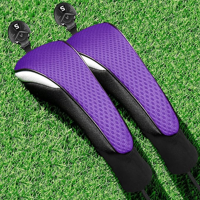 Golf Club Head Covers for Woods and Driver Hybrids Fairway Value Pack Protective Clubs Headcovers with Interchangeable No.Tags 1 3 5