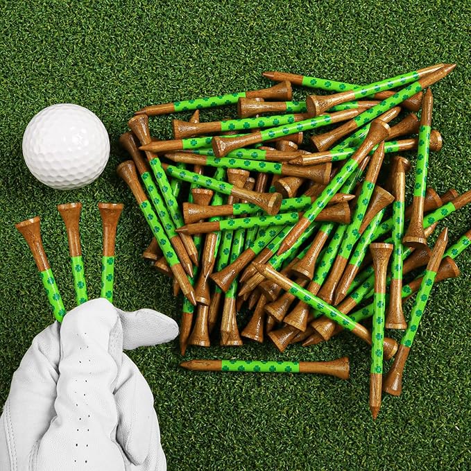 Amy Sport Golf Tees Western Birch Wood 5X More Durable 5X Stronger Value 50 Pack 1 1/2 2 3/4 3 1/4 Inch, Reduce Friction Wooden Long-Lasting, Spin Tall Sturdy Base for Stability