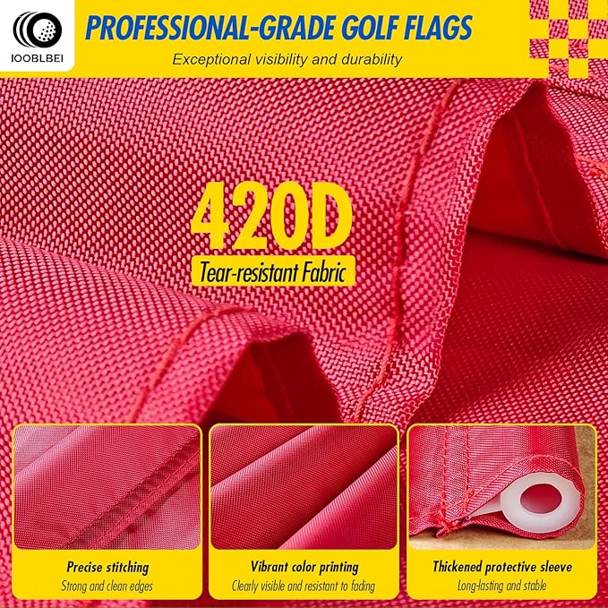 Golf Flagstick, 3ft Golf Flag Putting Green Flags & Golf Pin Flag Hole Cup Set, Portable 2 Section Design for Home Yard Backyard Driving Range, Numbered Golf Flags for Golfer Build Own Course