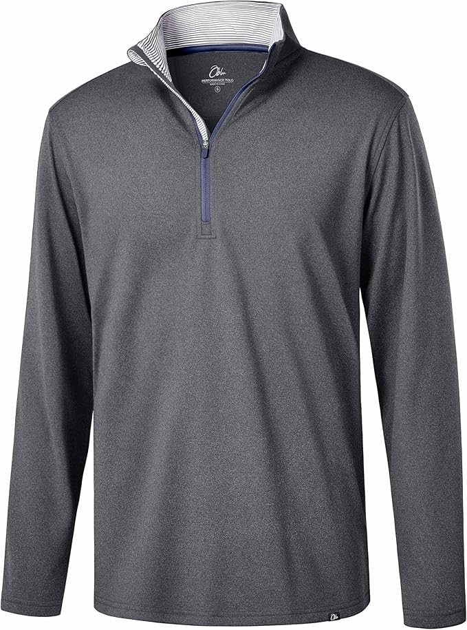 Obla Golf Quarter Zip Pullover Men Fleece Mock Neck Sweatshirt Winter Warm 1/4 Zip Long Sleeve Golf Shirt