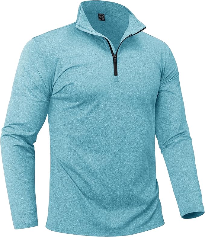 Boladeci Men's Quarter Zip Pullover Premium Fleece Lined Heather Long Sleeve Golf Shirts Midweight 1/4 Half Zip Sweatshirts
