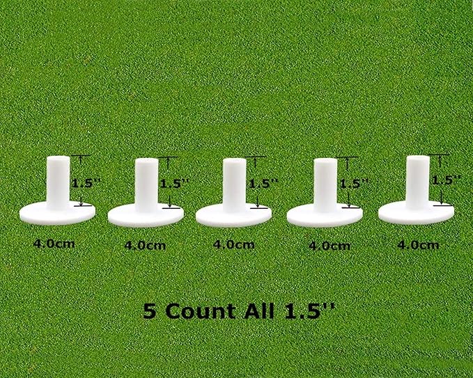 FINGER TEN Golf Rubber Tees Driving Range Value 5 Pack, Mixed Size or 5 Same Size for Practice Mat