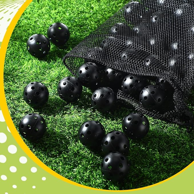 80 Pack Practice Golf Balls Limited Flight 42 mm Golf Training Airflow Hollow Plastic Ball for Women Men Indoor Outdoor Driving Range Swing Practice Home