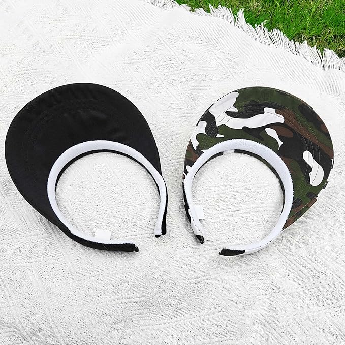 2 Pack Visor Women Men Sun Hat Clip On Visors Adjustable Sport Wide Brim Cap