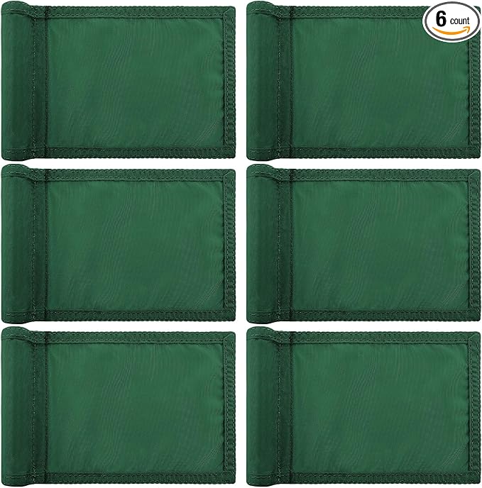Oudain 6 Pcs Golf Target Flag with Tube Inserted Waterproof Putting Golf Flags 420D Nylon Mini Pin for Yard Indoor Outdoor Backyard Garden Portable, 8 x 6 Inch