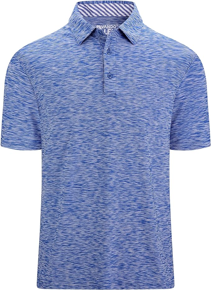 Alex Vando Mens Golf Shirt Moisture Wicking Quick-Dry Short Sleeve Casual Polo Shirts for Men