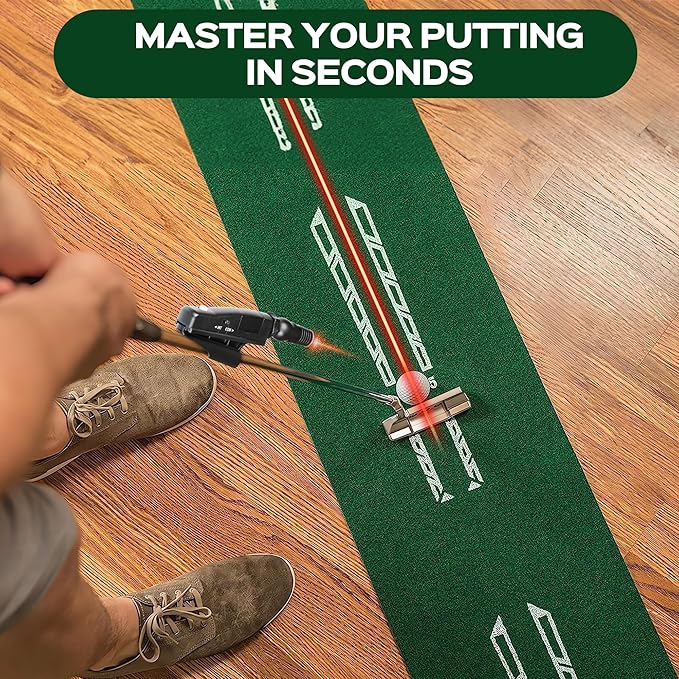 Indoor Golf Laser Putting Training Aid with Two Modes, Putting Training Aid for Alignment Tool, Precision Red Line Laser Putting Trainer, Cool Golf Gift for Golfers