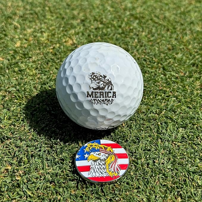 Golf Ball Marker with Magnetic Hat Clip Set - Men's and Women's Golf Accessories and Gift Ideas - Removable Attaches Easily to Golf Cap