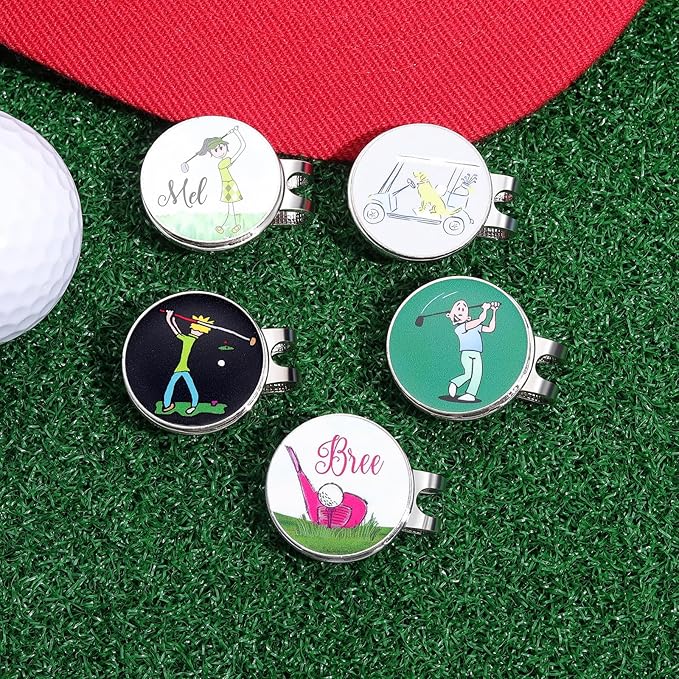 Magnetic Golf Ball Marker Clips, Funny Golf Ball Markers with Magnetic Clip, Enamel Golf Ball Markers Hat Clip Magnet for Men Women Golfer Gifts