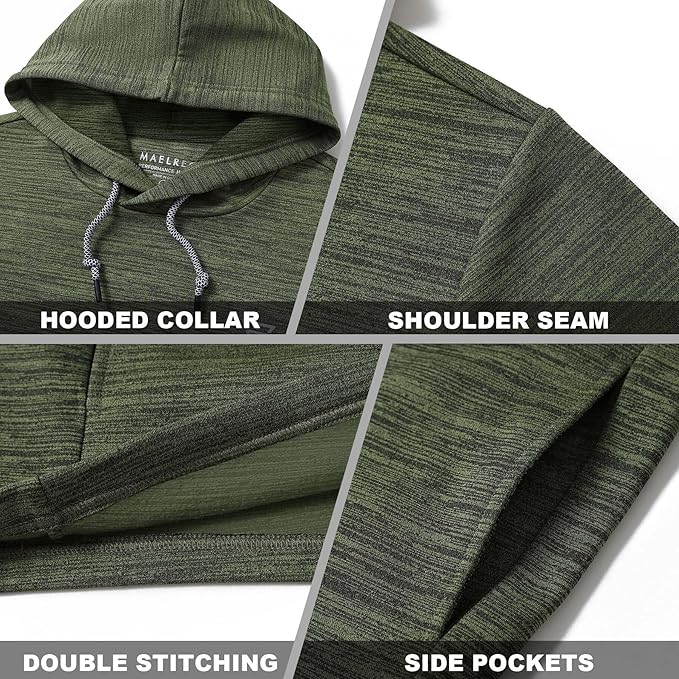 Hoodies for Men Golf Fleece Hooded Sweatshirts Dry Fit Athletic Lightweight Casual Midlayer Mens Hoodies Pullover