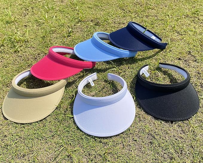 2 Pack Sun Visor Hats Women Men Clip On Wide Brim Visors Hat Outdoor Sports Golf Beach Travel Tennis Caps