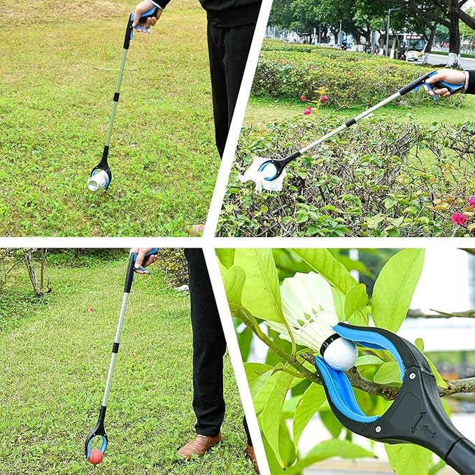 6 Pack Grabber Reacher Tool,32 Inch Foldable Reacher Grabber Pickup Tool with Strong Grip Magnetic,360°Rotating Anti-Slip Jaw,Trash Claw Grabber Tool,Grabbers for Seniors for Outdoor & Indoor (Blue)