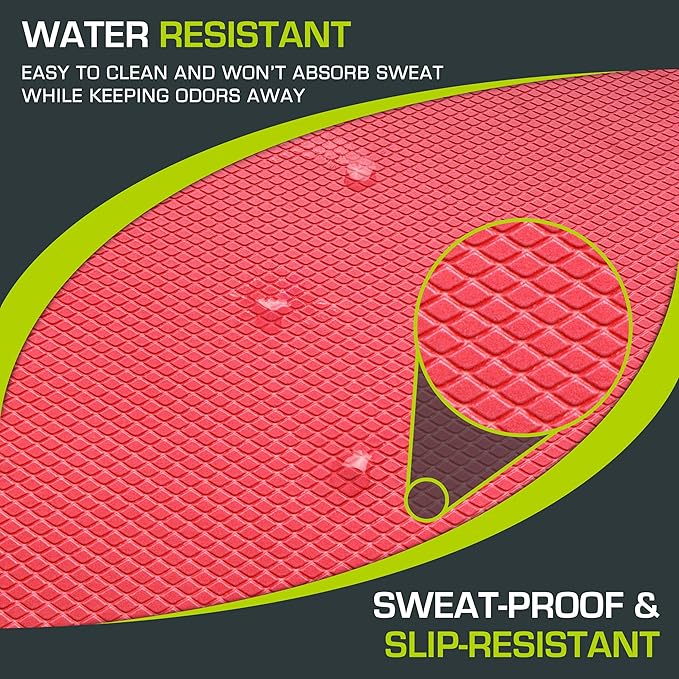 ProsourceFit Exercise Balance Pad – Large Cushioned Non-Slip Foam Mat & Knee Pad for Fitness, Stability Training, Physical Therapy, Yoga 15"x19", Red
