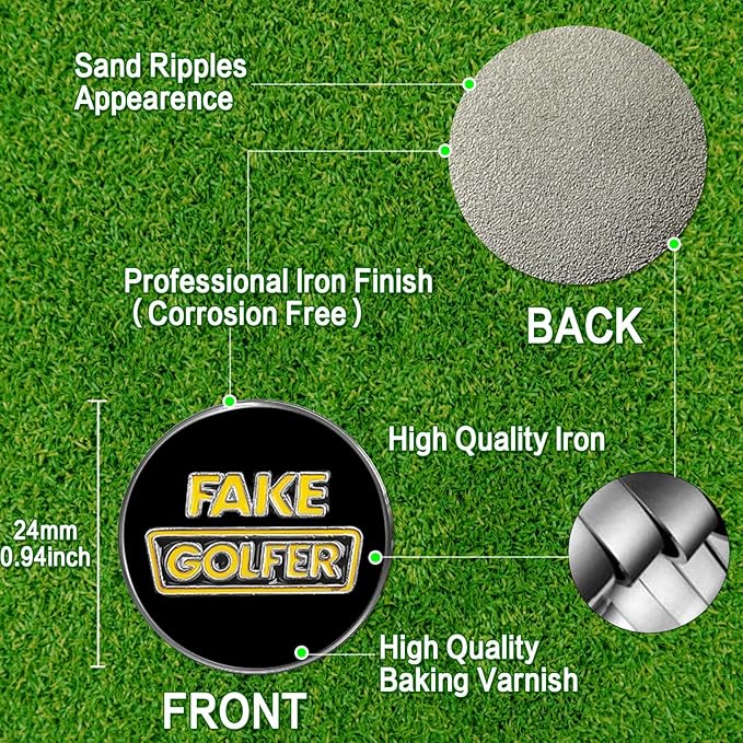 FINGER TEN Golf Ball Marker with Hat Clip Markers Assorted Patterns Value Gift Set Mark Golf Divot Tool Accessories for Men Women Kids