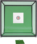 Golf Net Cage, 10X10X10FT Metal Frame Golf Simulators for Home and Backyard, Indoor & Outdoor Hitting Net, Black