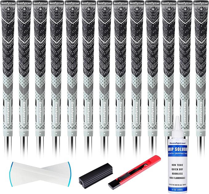 Cross Cord Golf Grips 13 Pack with Golf Grip Kit，Premium Hybrid, Anti-Slip Golf Club Grips, High Feedback & All Weather Performance Golf Grips