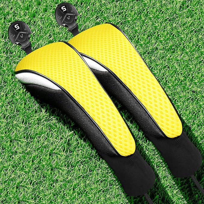 FINGER TEN Golf Club Head Covers Woods Hybrids 1/2/3/4 Pack, Headcovers Men Women 3 5 7 X with Interchangeable Number Tag, Fit All Wood Hybrid Clubs