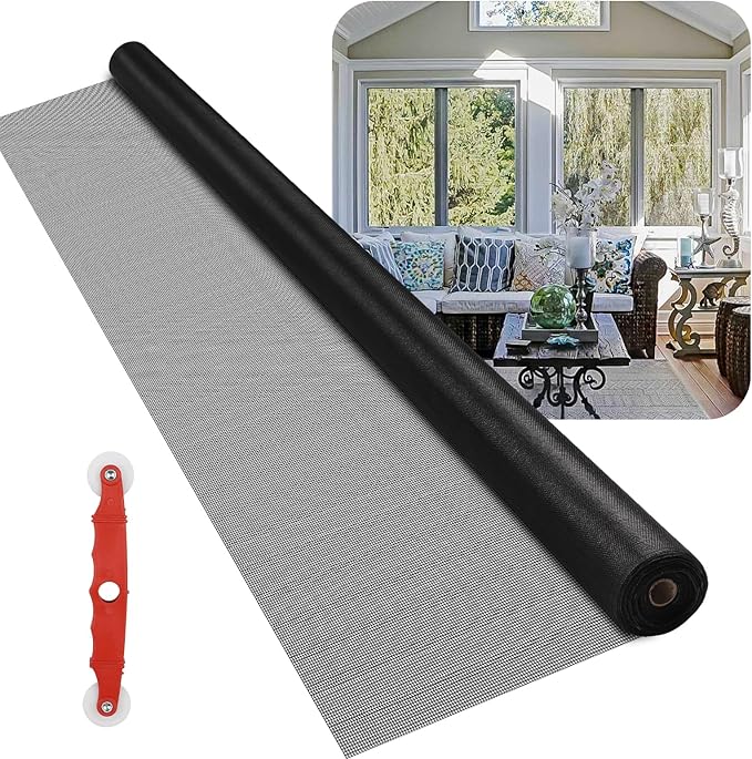 Patio Porch Screen Mesh Roll - 95"x100', Easy-to-Cut Porch Screen Mesh Roll for Patio, Pool, Durable Patio Screen Mesh Replacement