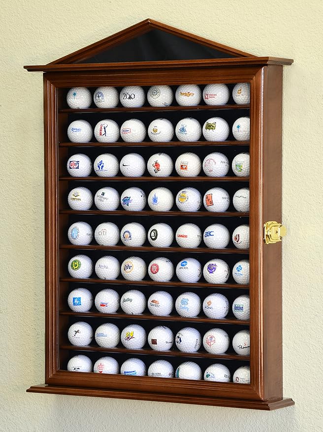sfDisplay.com,LLC. 63 Golf Ball Designer Display Case Cabinet Wall Rack Holder w/98% UV Protection Lockable
