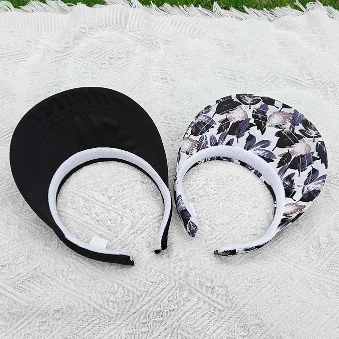 2 Pack Visor Women Men Sun Hat Clip On Visors Adjustable Sport Wide Brim Cap