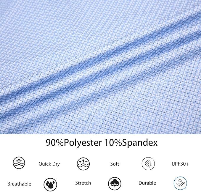 Alex Vando Mens Golf Shirt Moisture Wicking Classic Print Golf Shirts for Men
