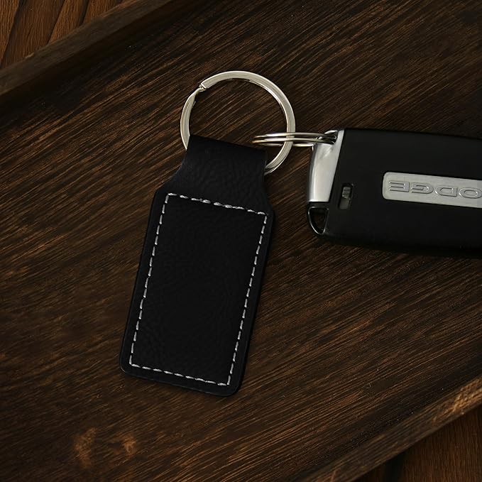 LaserGram Rectangle Keychain, Golfer Golfing, Personalized Engraving Included