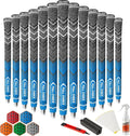 Cross Corded Golf Grips 13 Pack, Low Taper Design, Choose from 13 Grips or 13 Grips with All Kits, 3 Sizes 5 Colors Options, Multi-compound Hybrid Golf Club Grips, CG01 Series