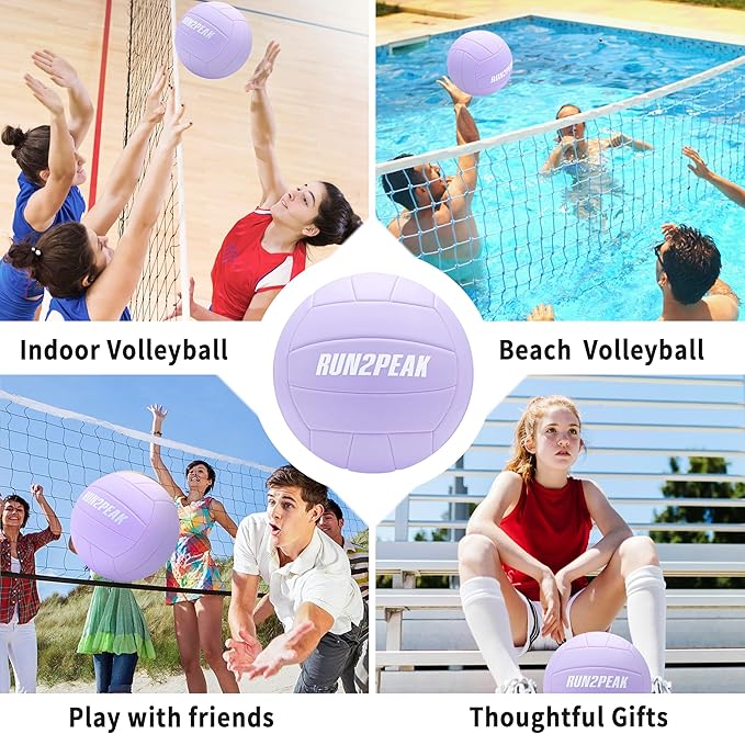 Soft Touch Volleyball Ball Gifts for Teen Girls Kids Youth Team Beginners Durable Volleyballs for Outdoor Indoor Beach Pool Water Play Official Size 5 Training Practice Volley Ball