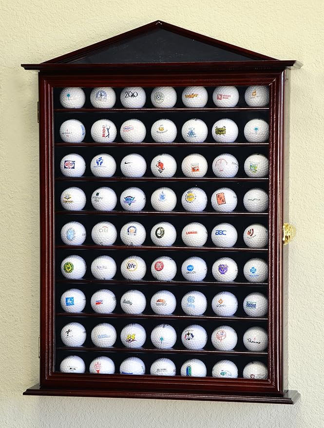 sfDisplay.com,LLC. 63 Golf Ball Designer Display Case Cabinet Wall Rack Holder w/98% UV Protection Lockable