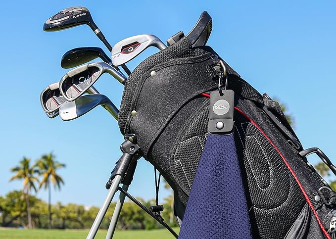 Magnetic Golf Towels for Golf Bags with Clip & Ultra Strong Magnet - Waffle Weave Microfiber Towel for Secure Hold on Bags & Carts - Ideal Club Cleaner & Accessories - Navy