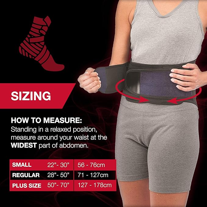 MUELLER Sports Medicine Lumbar Back Brace with Removable Pad, Ideal for Upper and Lower Back Pain, Relief & Support for Men and Women, Strains, Sciatica, Scoliosis, Black, Regular Size