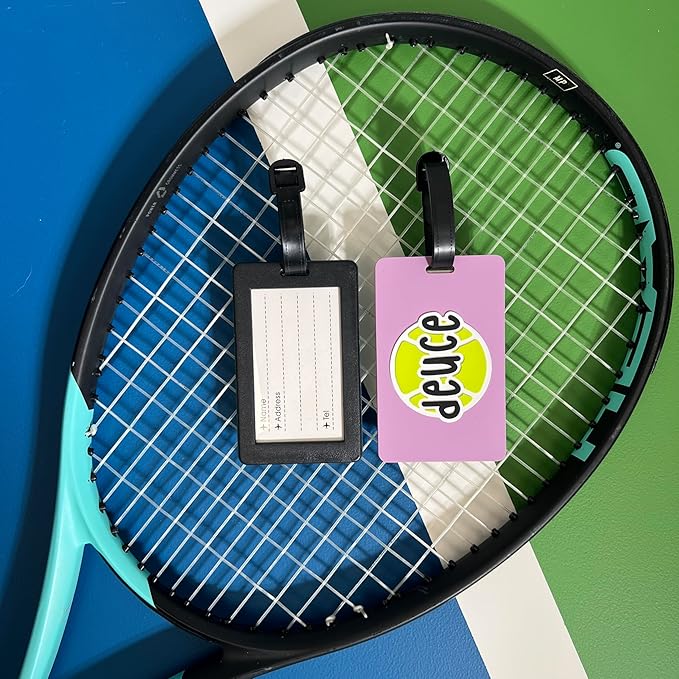 Tennis Bag Tag – Deuce Design, Durable Silicone Luggage Tag, Waterproof & Flexible, Secure Strap for Easy Bag Identification, Ideal Tennis Gift & Tournament Prize