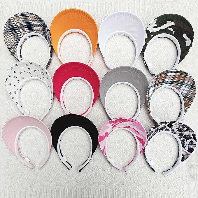 2 Pack Visor Women Men Sun Hat Clip On Visors Adjustable Sport Wide Brim Cap