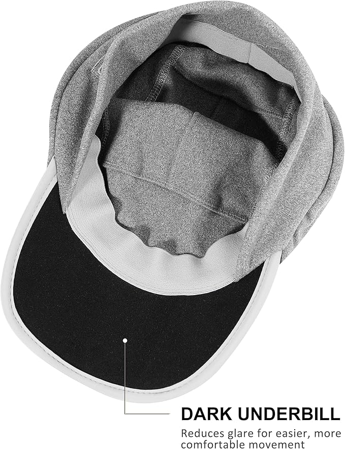GADIEMKENSD Fleece Ball Cap with Drop Down Ear Warmer, Foldable Brim, Reflective Winter Run Hat Unisex
